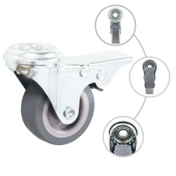 24 pcs Roulettes pivotantes à trou de boulon 50 mm 
