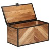Boîte de rangement 60x30x30 cm bois massif d'acacia et fer 