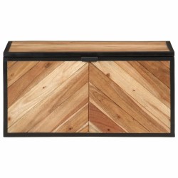 Boîte de rangement 60x30x30 cm bois massif d'acacia et fer 