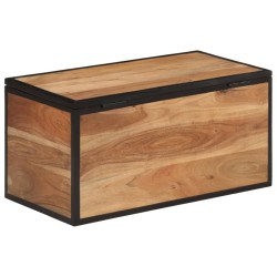 Boîte de rangement 60x30x30 cm bois massif d'acacia et fer 