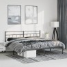 Cadre de lit métal sans matelas avec tête de lit noir 183x213cm 