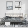 Cadre de lit métal sans matelas avec tête de lit noir 183x213cm 