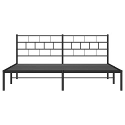 Cadre de lit métal sans matelas avec tête de lit noir 183x213cm 