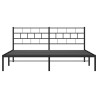 Cadre de lit métal sans matelas avec tête de lit noir 183x213cm 