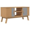 Meuble TV OLDEN gris et marron 114x43x57 cm bois de pin massif 