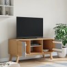 Meuble TV OLDEN gris et marron 114x43x57 cm bois de pin massif 