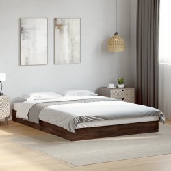 Cadre de lit sans matelas chêne marron 140x200 cm 