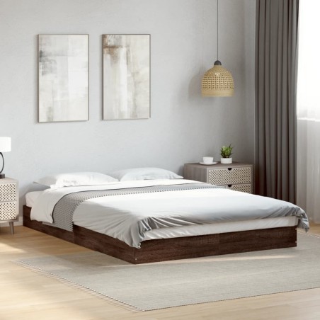 Cadre de lit sans matelas chêne marron 140x200 cm 