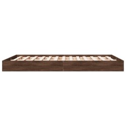 Cadre de lit sans matelas chêne marron 140x200 cm 