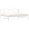 Cadre de lit métal sans matelas et tête de lit blanc 193x203 cm 