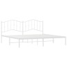 Cadre de lit métal sans matelas et tête de lit blanc 193x203 cm 