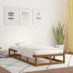 Cadre de lit sans matelas marron miel 100x200 cm bois massif 