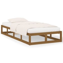 Cadre de lit sans matelas marron miel 100x200 cm bois massif 