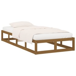 Cadre de lit sans matelas marron miel 100x200 cm bois massif 