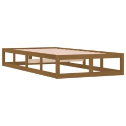 Cadre de lit sans matelas marron miel 100x200 cm bois massif 