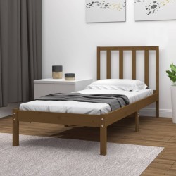 Cadre de lit sans matelas marron miel pin massif 100x200 cm 