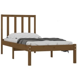 Cadre de lit sans matelas marron miel pin massif 100x200 cm 