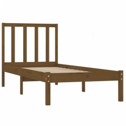 Cadre de lit sans matelas marron miel pin massif 100x200 cm 