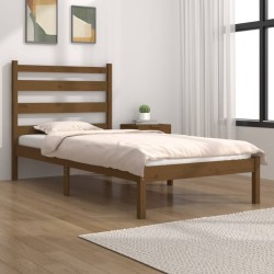 Cadre de lit sans matelas marron miel bois massif 100x200 cm 