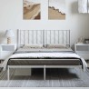 Cadre de lit métal sans matelas et tête de lit blanc 193x203 cm 
