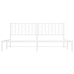 Cadre de lit métal sans matelas et tête de lit blanc 193x203 cm 