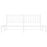 Cadre de lit métal sans matelas et tête de lit blanc 193x203 cm 