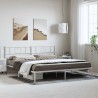 Cadre de lit métal sans matelas et tête de lit blanc 193x203 cm 