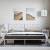 Cadre de lit métal sans matelas et tête de lit blanc 193x203 cm 