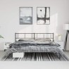 Cadre de lit métal sans matelas avec tête de lit noir 183x213cm 