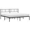 Cadre de lit métal sans matelas avec tête de lit noir 183x213cm 