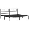 Cadre de lit métal sans matelas avec tête de lit noir 183x213cm 