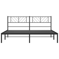 Cadre de lit métal sans matelas avec tête de lit noir 183x213cm 