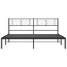 Cadre de lit métal sans matelas avec tête de lit noir 183x213cm 