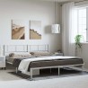 Cadre de lit métal sans matelas et tête de lit blanc 183x213 cm 
