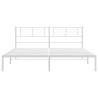 Cadre de lit métal sans matelas et tête de lit blanc 183x213 cm 
