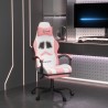 Chaise de jeu avec repose-pied Blanc et rose Similicuir 