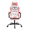 Chaise de jeu avec repose-pied Blanc et rose Similicuir 