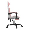 Chaise de jeu avec repose-pied Blanc et rose Similicuir 