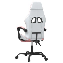 Chaise de jeu avec repose-pied Blanc et rose Similicuir 