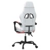 Chaise de jeu avec repose-pied Blanc et rose Similicuir 