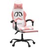 Chaise de jeu avec repose-pied Blanc et rose Similicuir 
