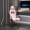 Chaise de jeu pivotante et repose-pied Blanc et rose Similicuir 