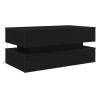 Table basse avec lumières LED chêne noir 90x50x40 cm 
