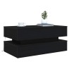 Table basse avec lumières LED chêne noir 90x50x40 cm 