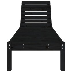 Chaise longue noir 199,5x60x74 cm bois massif de pin 