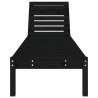 Chaise longue noir 199,5x60x74 cm bois massif de pin 