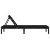 Chaise longue noir 199,5x60x74 cm bois massif de pin 