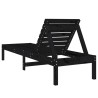 Chaise longue noir 199,5x60x74 cm bois massif de pin 