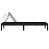 Chaise longue noir 199,5x60x74 cm bois massif de pin 