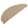 Tapis d'escalier auto-adhésifs 15 pcs Beige foncé 65x21x4 cm 